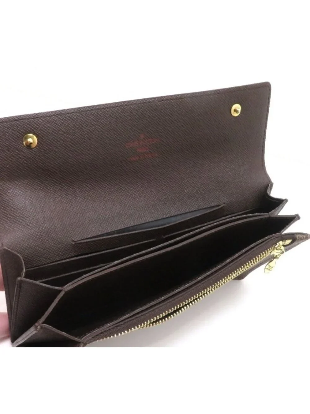Louis Vuitton Portefeuille Accordeon Damier Wallet Canvas Brown